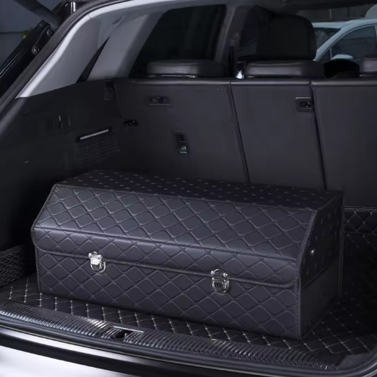 Automotive Accessories: Trunk Organizer — Car-Mounted Leather Storage Box, Multi-functional Foldable Interior Storage & Decor
