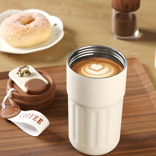 Simple 316 stainless steel car vacuum insulated coffee cup, suitable for men and women, high-value portable water bottle 450ml