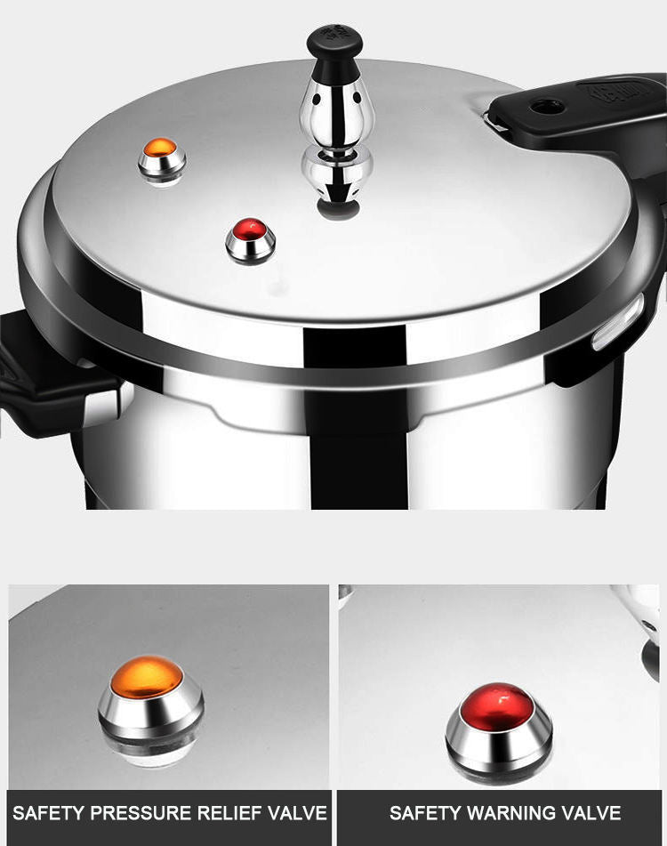 Aluminum alloy gas and induction use stainless steel mirror finished aluminum pressure cooker