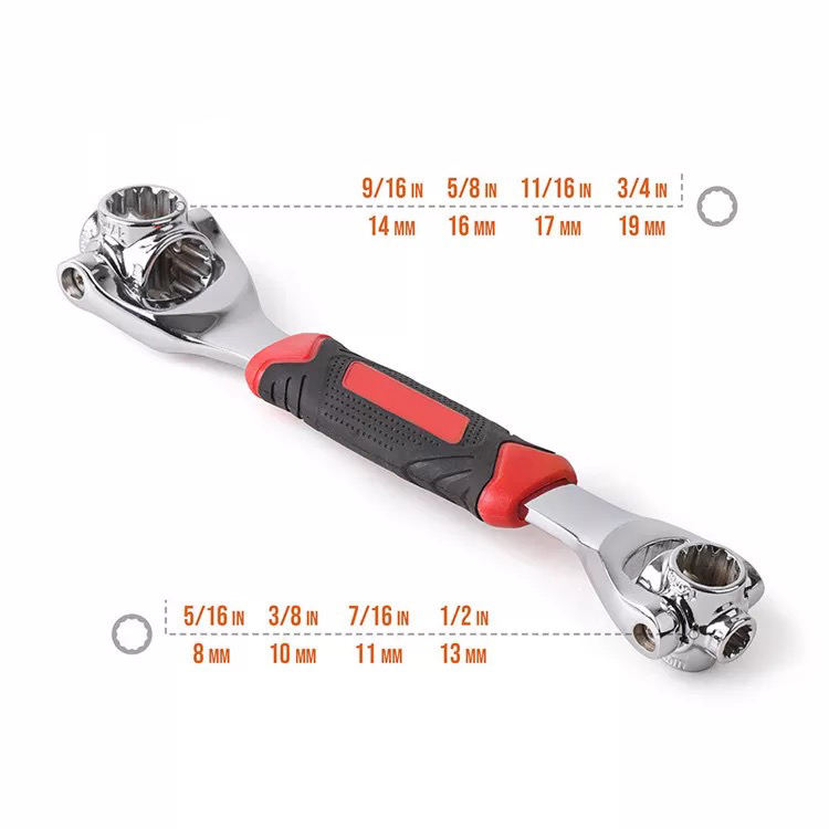 Universal Spanner Eight in One Multi-Function Socket Dog Bone Spanner Screwing Screws Multi Head Rotary Movable Spanner