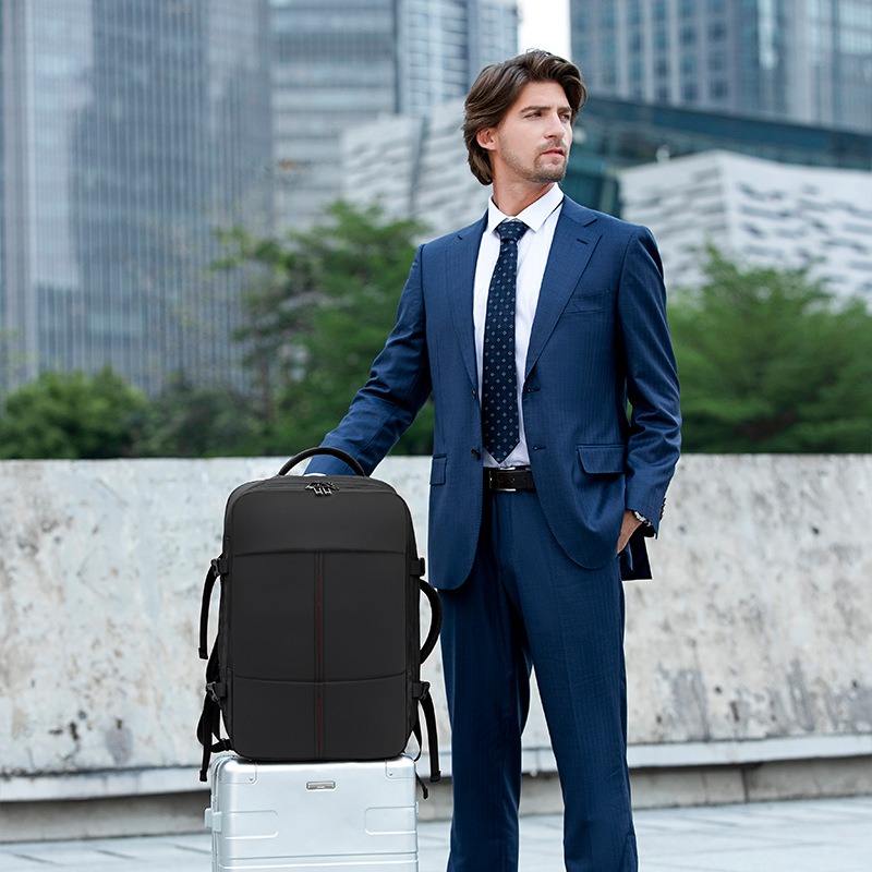 Vacuum-sealed backpack for men, business travel, large capacity, vacuum compression, laptop backpack, multi-functional.