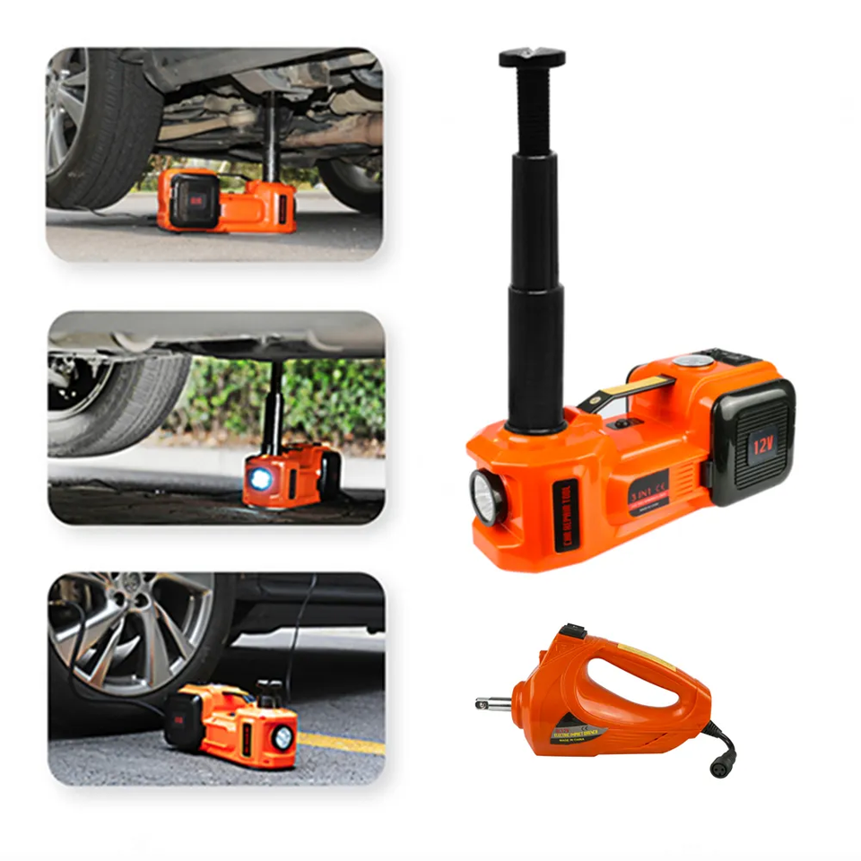 12v 5-ton outdoor electric vehicle jack kit hydraulic floor lift jack with air pump and impact wrench