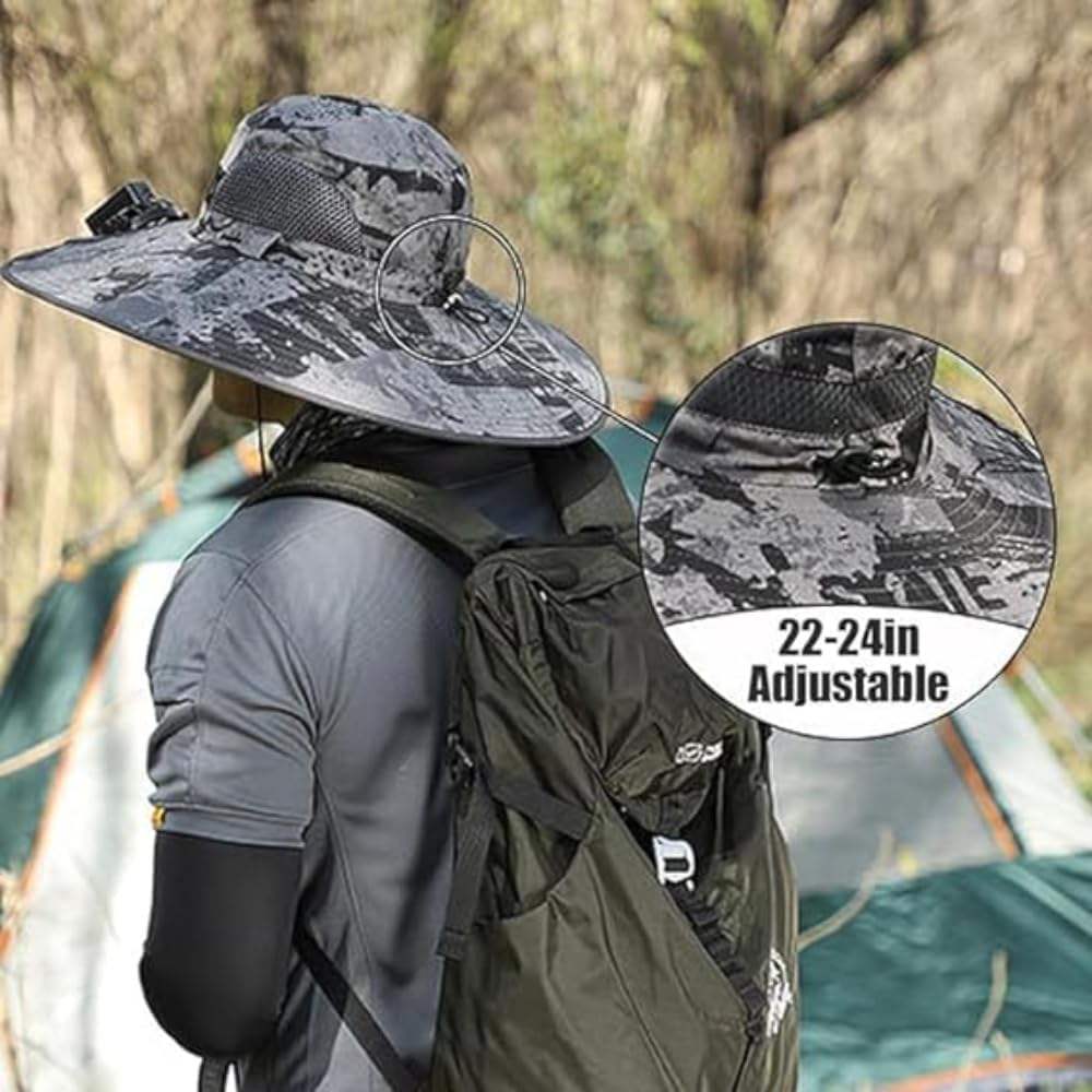 Solar outdoor fan hatSolar outdoor fan hat