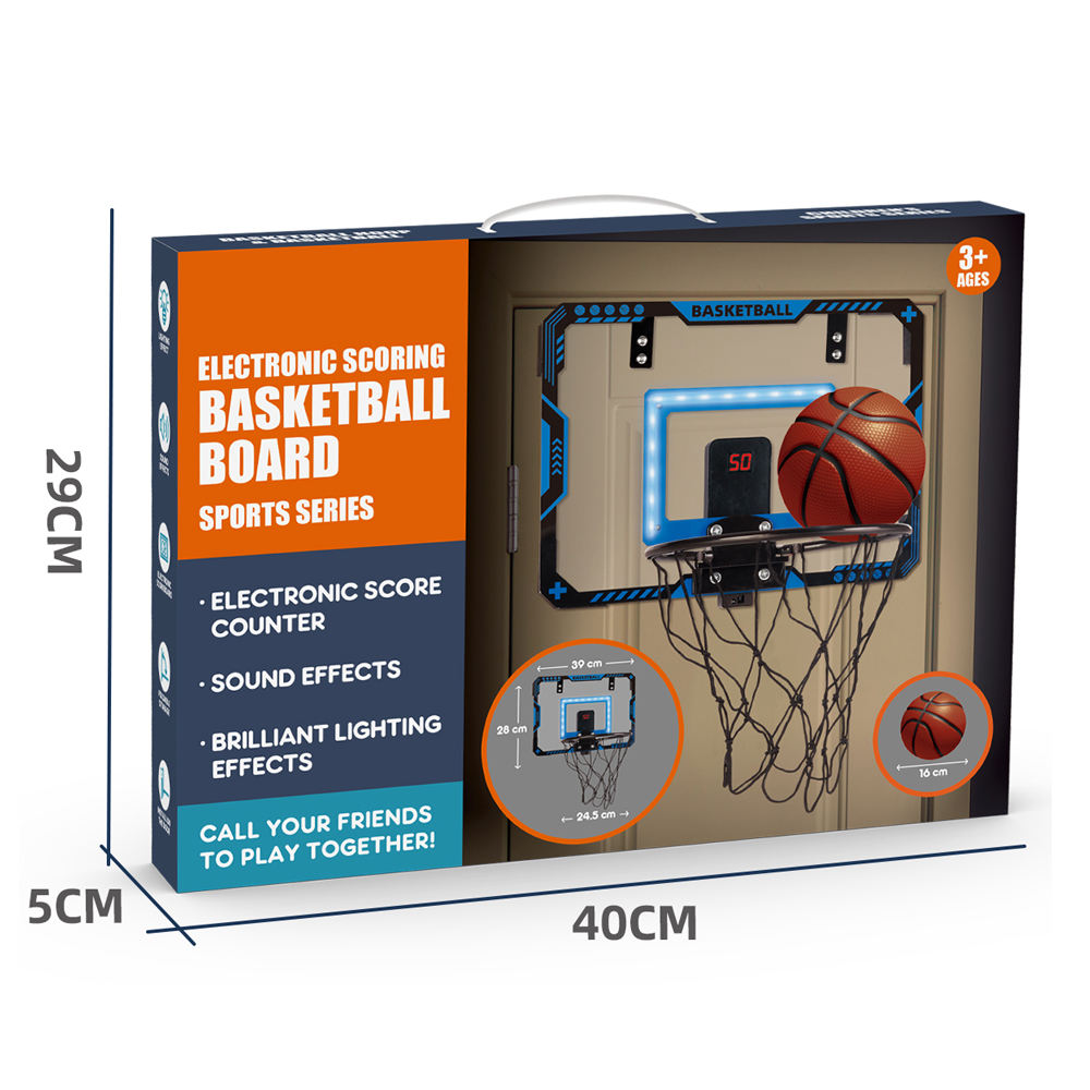 New luminous children's foldable scoring dunking basketball hoop, indoor mini basketball hoop, door scoreboard, children's sports gift, no-drill wall-mounted basketball hoop