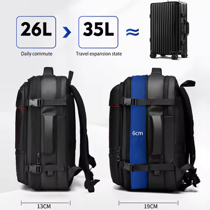 Expandable Business Backpack Waterproof Travel Backpack Large Capacity Laptop Backpack with USB Charging