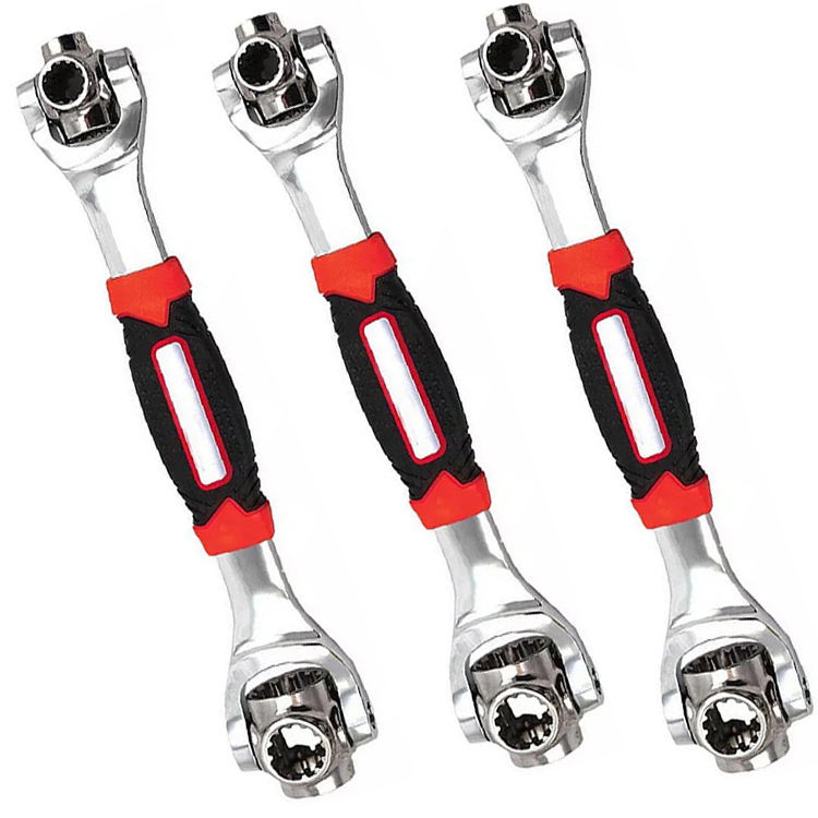 Universal Spanner Eight in One Multi-Function Socket Dog Bone Spanner Screwing Screws Multi Head Rotary Movable Spanner