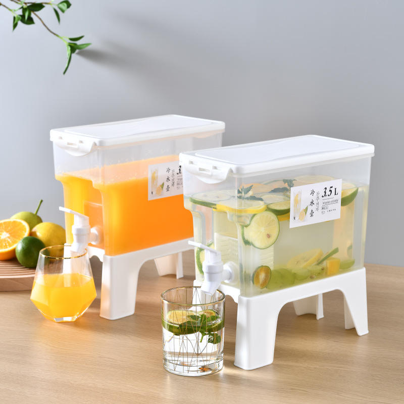 Home Refrigerator Cold Water Pitcher with Spigot — 3.5L Capacity Lemon & Fruit Tea Dispenser, Beverage & Juice Pitcher, Cold Water Jug
