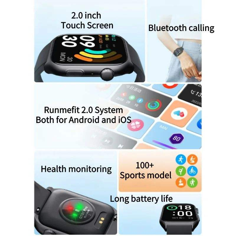 GTS7pro smart watch heart rate blood oxygen monitoring sports watch full skin color detection bracelet