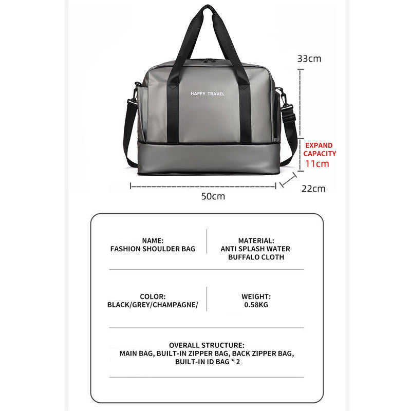 Short trip storage bag, lightweight luggage bag, business trip large-capacity handbag, travel gym bag, training bag