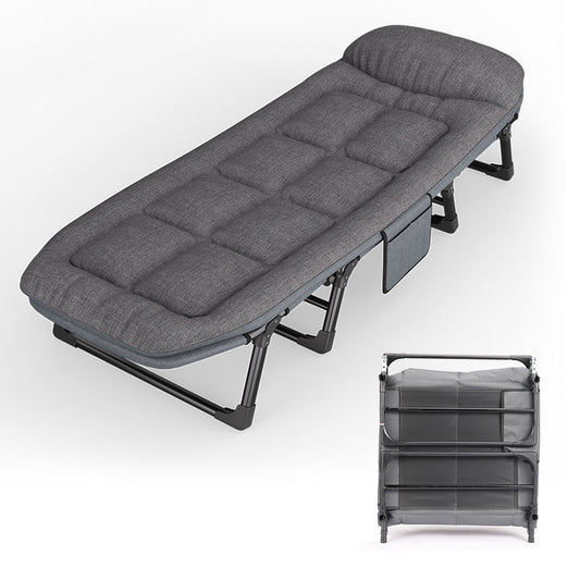 Folding bed for lunch break, outdoor single bed, simple and portable office nap bed, multi-functional recliner, companion bed