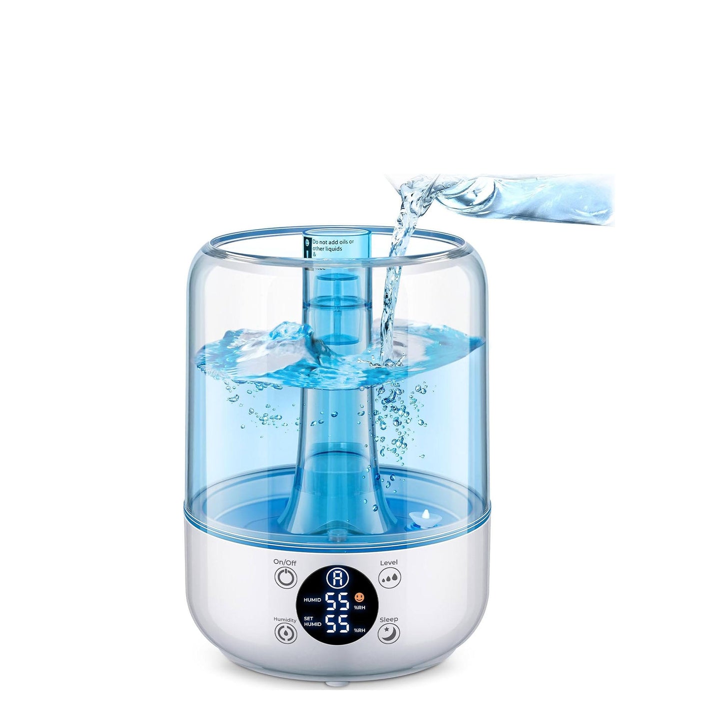 Mini ultrasonic humidifier for home use, quiet desktop sprayer, office aromatherapy, large capacity, top-fill water dispenser, bedroom.