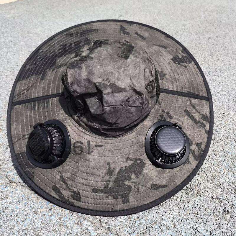 Men's Solar-Powered Fan Hat — Wide-Brimmed Outdoor Sunshade & UV Protection Hat — Summer Sun Hat, Hiking & Fishing Hat