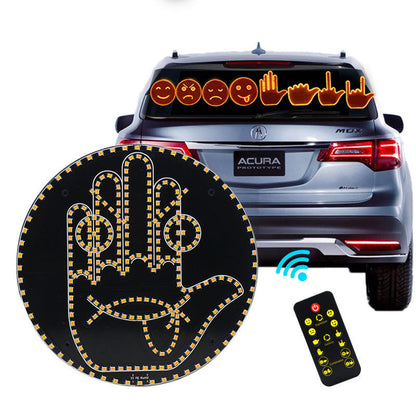 Remote-Controlled Vehicle LED Action/Expression Light — Rear Window Multifunctional Car Navigation & Gesture Light (Smiling Face Design)