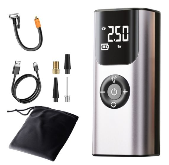 Car mounted inflator, portable wireless pump, car tire automatic high-pressure inflator, mobile phone charging