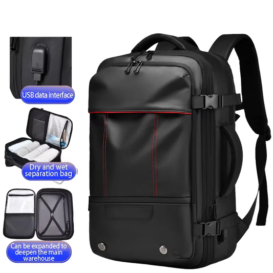 Expandable Business Backpack Waterproof Travel Backpack Large Capacity Laptop Backpack with USB Charging
