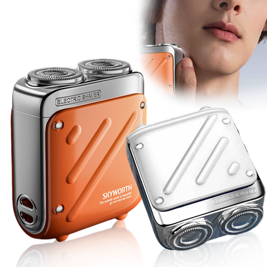 Portable Dual Blade Magnetic Suction Electric Shaver for Men IPX7 Waterproof Rechargeable Beard Razor for Home or Hotel Use