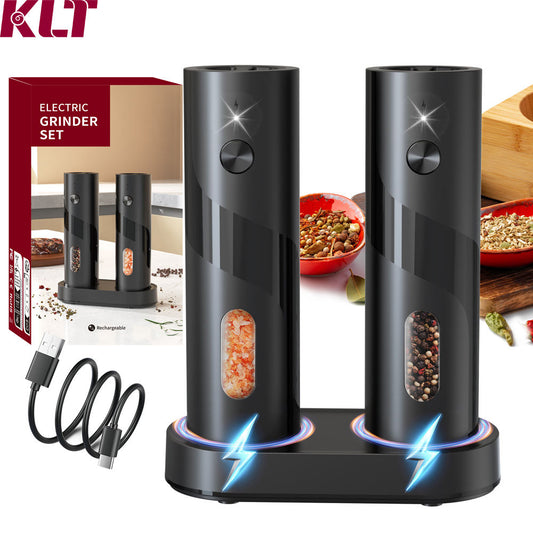 Electric pepper grinder for home kitchen seasonings, sea salt, black peppercorns, and Sichuan peppercorns.