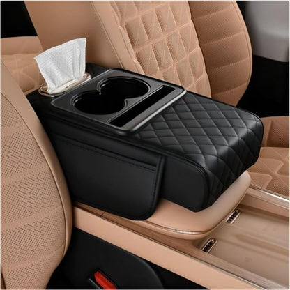 Car armrest box booster mat, car center armrest box mat, tissue box storage bag, cup holder, four-in-one