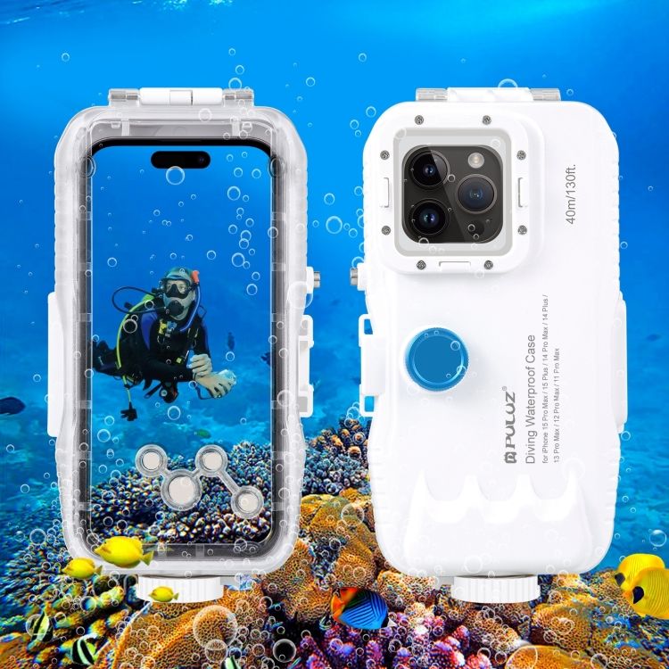 PULUZ Diving Case for iPhone 16 / 15 Pro Max — 40-Meter Sealed Waterproof Housing