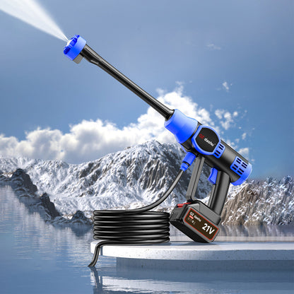 Multifunctional electric car wash machine with automatic water gun, powerful portable car wash water gun, high-power water pump, gardening watering cordless car wash machine