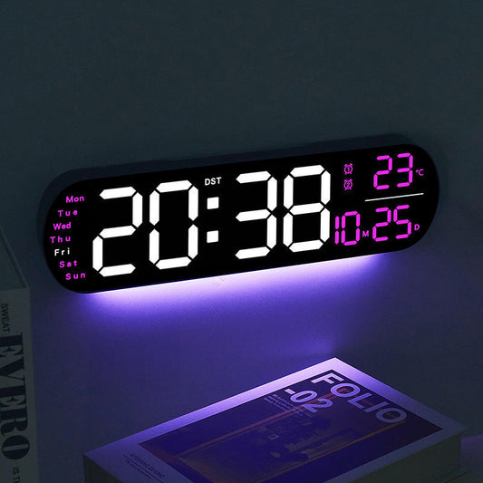 Creative new wall clock, multi-functional clock, living room clock, large screen LED digital alarm clock, timekeeping.