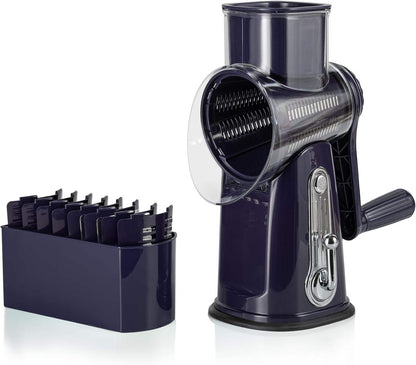 Multifunctional vegetable cutter, hand-operated rotary drum grater, slicer, potato grater, vegetable slicer