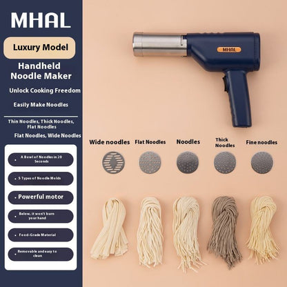 Multifunctional Handheld Noodle Maker, Wireless Electric Home Use, 5-Head Portable Rechargeable Noodle Press for Kitchens