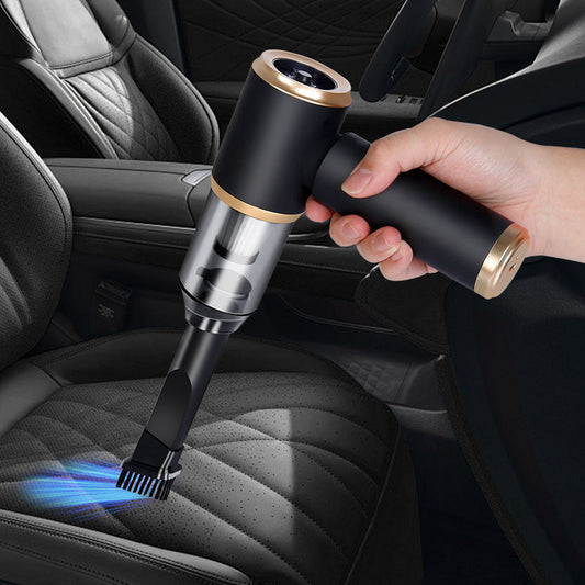 Cordless car vacuum cleaner with both vacuuming and blowing functions, suitable for both home and car use, with powerful suction.