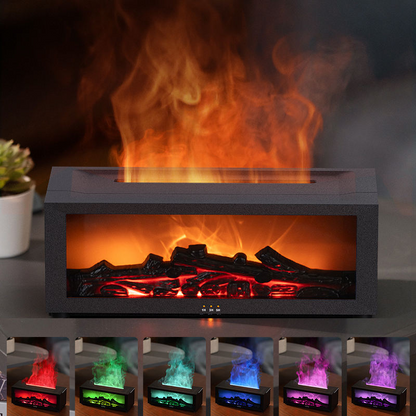 3D fireplace humidifier, flame aroma diffuser, desktop remote control seven-color light, simulated fireplace diffuser