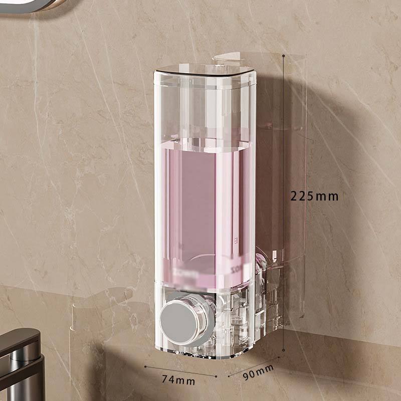 Suction Cup Soap Dispenser Wall-Mounted Hand Sanitizer Pump Dispenser Bottle No-Drill Shampoo & Shower Gel Box Wall-Mounted Mount