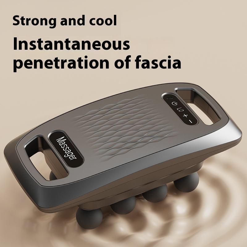 Fascia Gun with 10 Attachments — Full-Body Massager for Back, Legs, and Arms — Comprehensive Muscle Relaxation — Ergonomic Angled Design