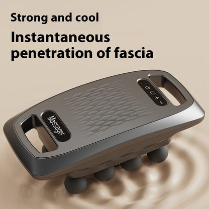 Fascia Gun with 10 Attachments — Full-Body Massager for Back, Legs, and Arms — Comprehensive Muscle Relaxation — Ergonomic Angled Design