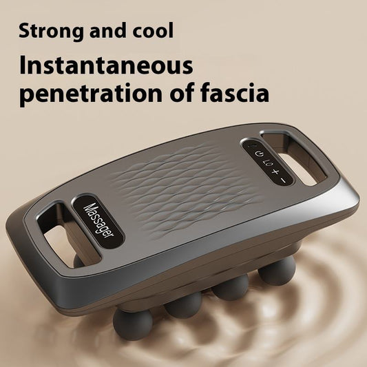 Fascia Gun with 10 Attachments — Full-Body Massager for Back, Legs, and Arms — Comprehensive Muscle Relaxation — Ergonomic Angled Design