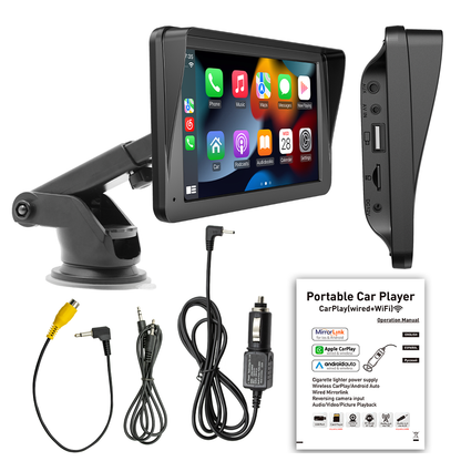7-inch CarPlay display with 2.5D high-definition screen, supports wired and wireless CarPlay.