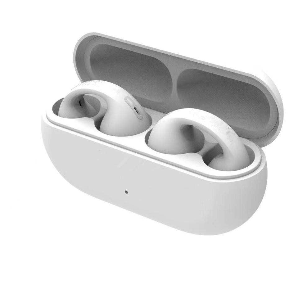 Bluetooth earphones with bone conduction clip on design, wireless dual ear, high aesthetic value, ultra clear sound quality, and long standby time