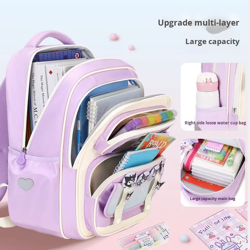 Waterproof Printed Children's Schoolbag — Large-Capacity Backpack for Primary Students, Designed for Spine Protection, Back-Strain Relief, and Posture Correction