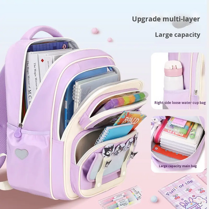 Waterproof Printed Children's Schoolbag — Large-Capacity Backpack for Primary Students, Designed for Spine Protection, Back-Strain Relief, and Posture Correction