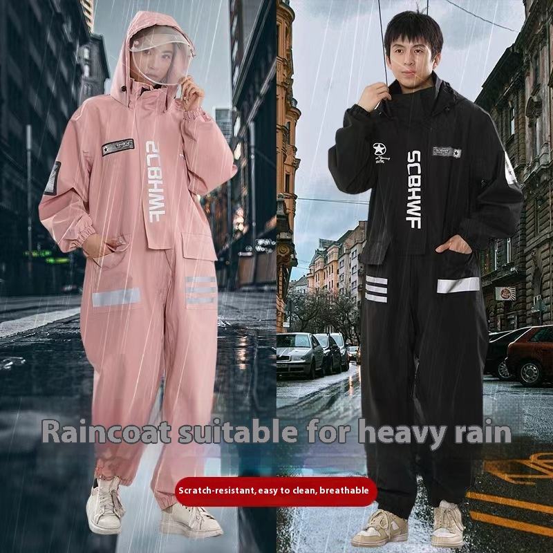 Motorcycle one-piece raincoat, full-body waterproof and breathable adult raincoat, rainproof and waterproof riding poncho