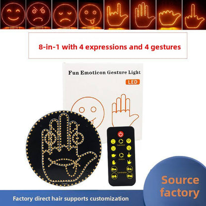 Remote-Controlled Vehicle LED Action/Expression Light — Rear Window Multifunctional Car Navigation & Gesture Light (Smiling Face Design)
