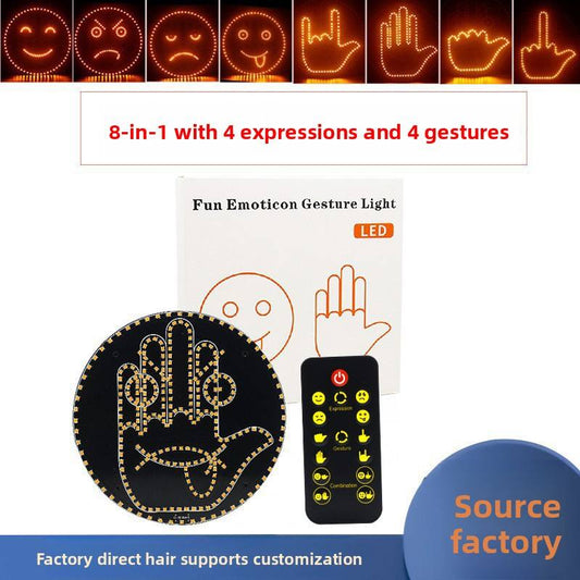 Remote-Controlled Vehicle LED Action/Expression Light — Rear Window Multifunctional Car Navigation & Gesture Light (Smiling Face Design)