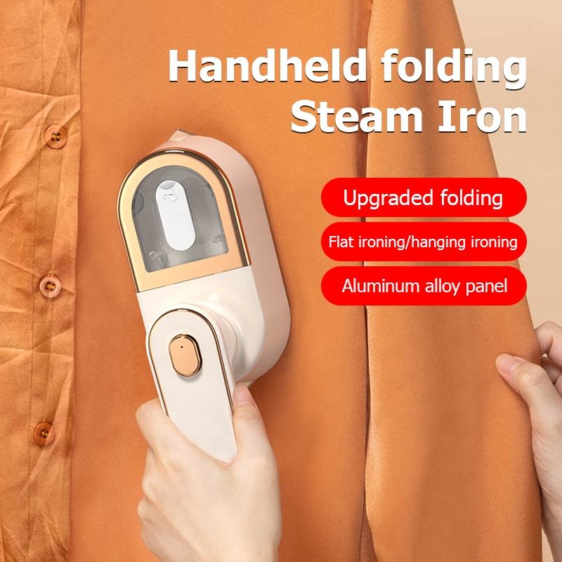 New portable handheld garment steamer for home use, foldable design.