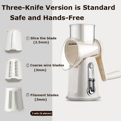 Multi functional vegetable slicer, plastic vegetable chopper for slicing, with 6 blades
