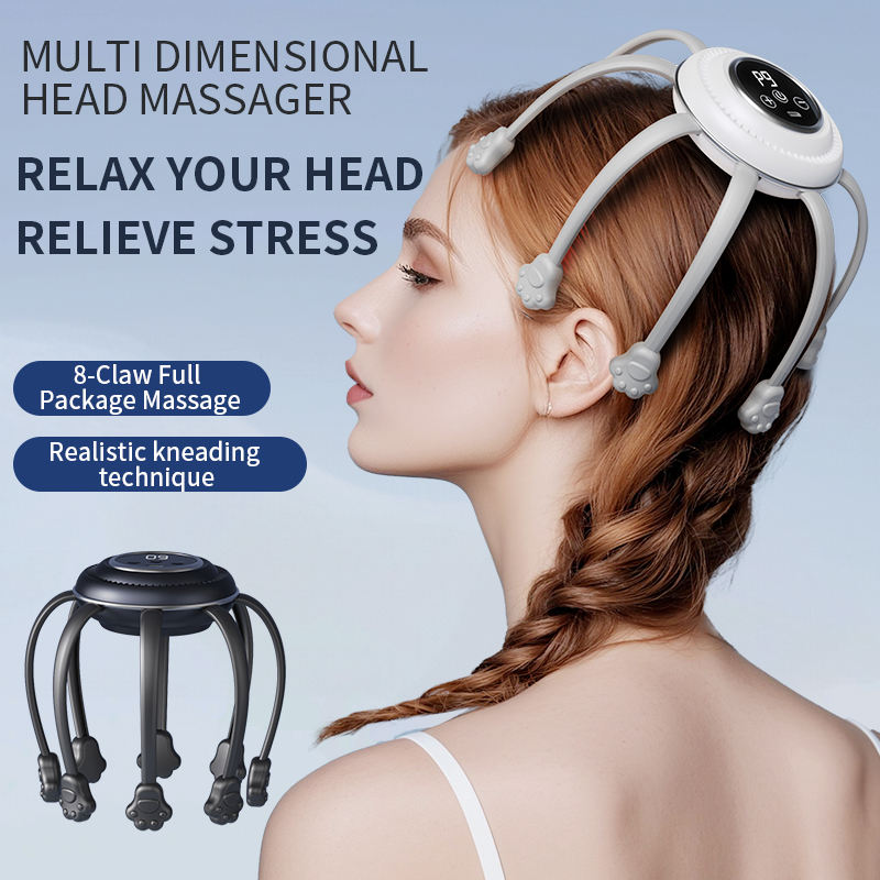 Intelligent Octopus Head Massager, Fully Automatic Head Therapy Machine, Scalp Soothing and Relaxing Home Use Instrument