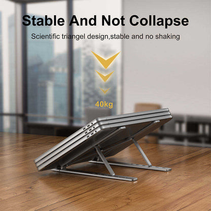 Ten-level adjustable aluminum alloy laptop stand, portable folding desktop height-adjustable tablet cooling stand