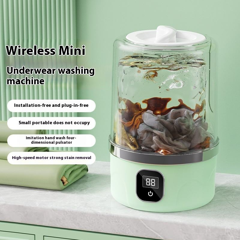 Portable mini household washing machine with USB rechargeable function for washing underwear and socks; cordless electric washing cup.