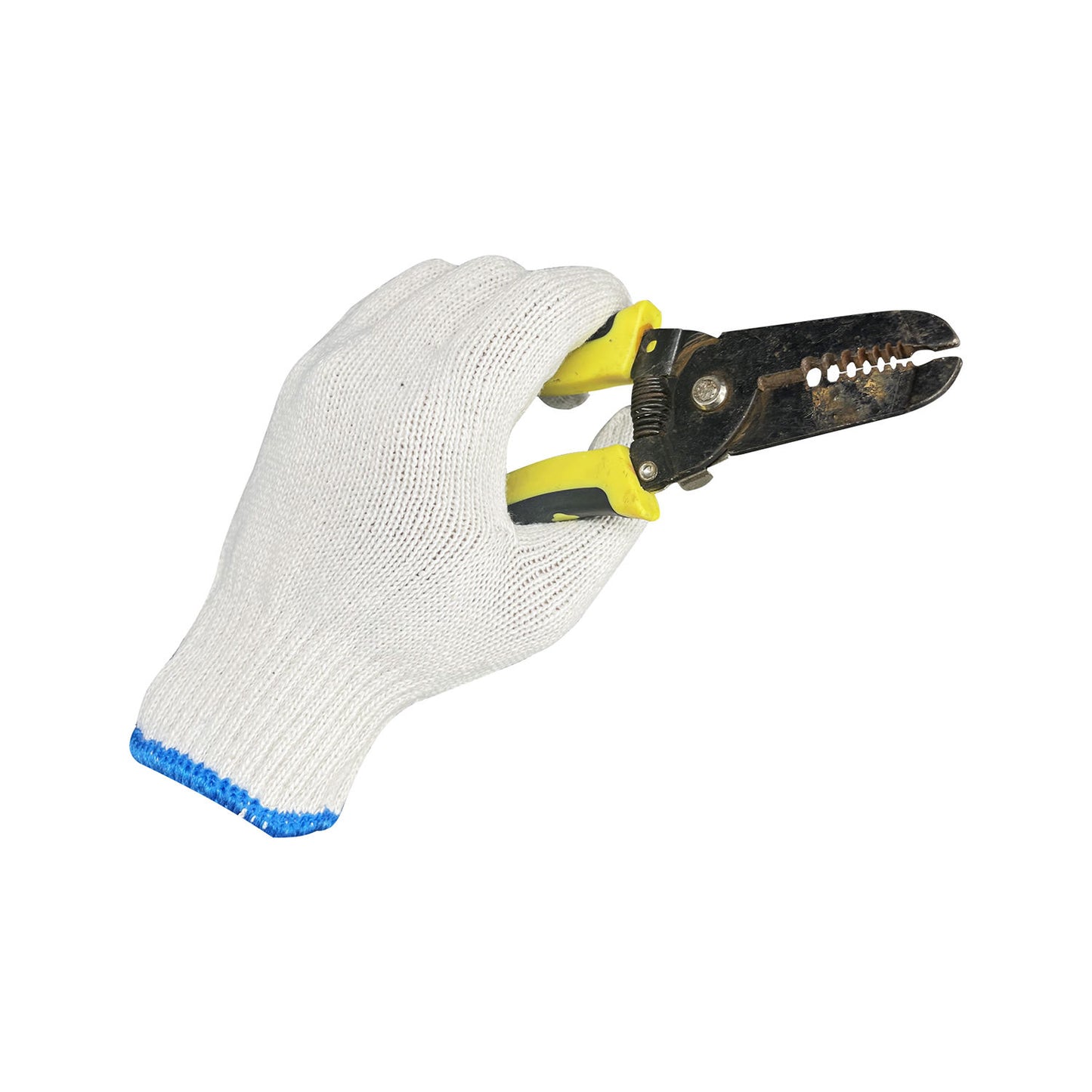 Men's Cotton Work Gloves — Heavy-Duty, Wear-Resistant, Thickened, and Non-Slip — Pure White, Breathable Safety Gloves for Construction Sites and Manual Labor