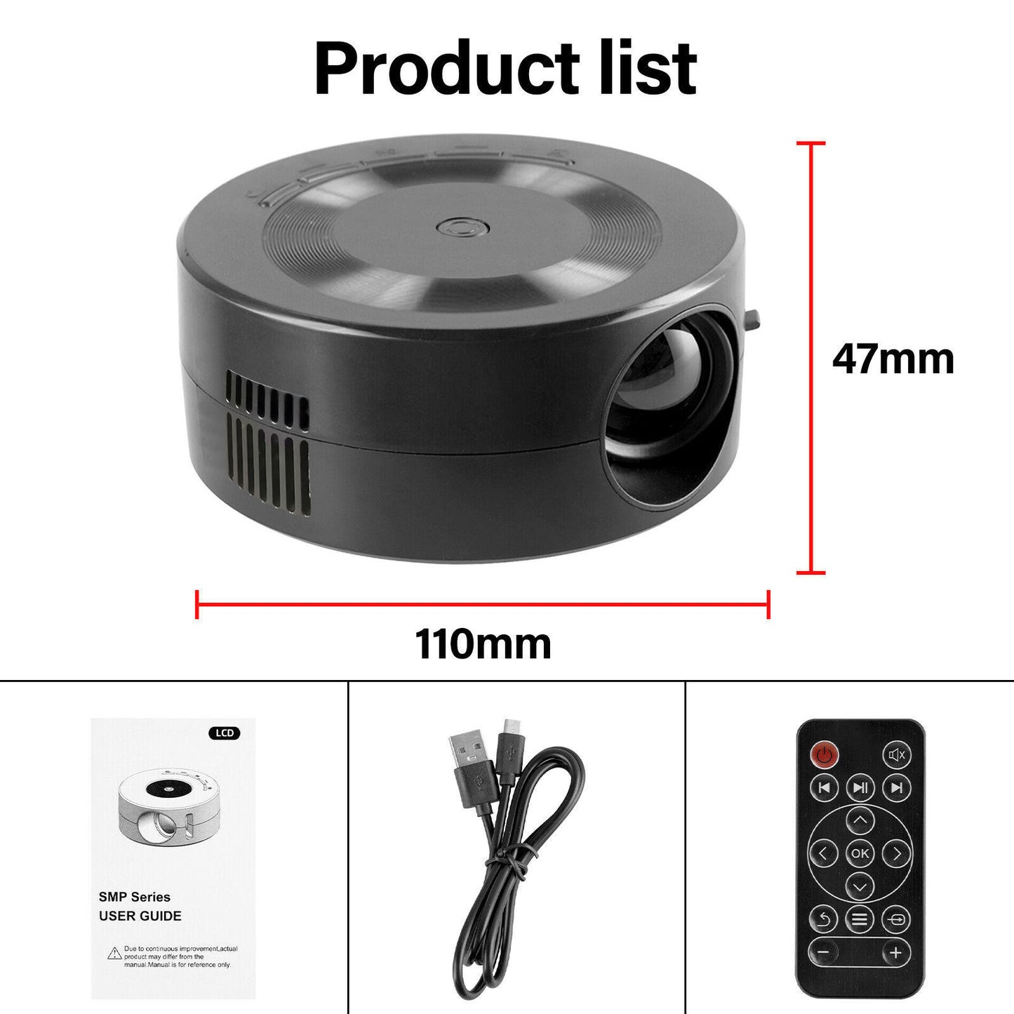Home projector with portable mini mobile phone screen mirroring for animation projection