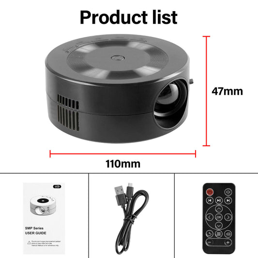 Home projector with portable mini mobile phone screen mirroring for animation projection