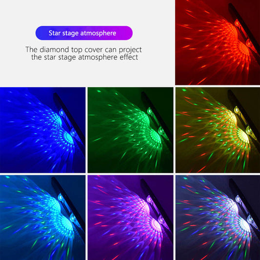 Car ambient lighting, interior USB rechargeable multi-color LED decorative light, disco Christmas party ambient light, stage light.