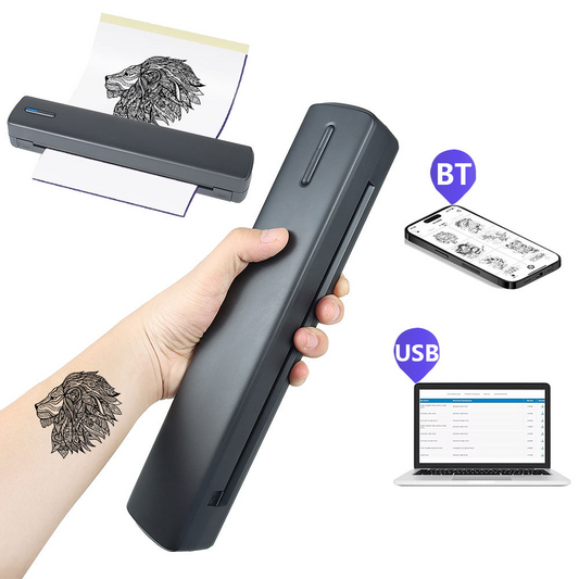 Portable A4 wireless thermal printer, color style tattoo stencil printer, iOS and Android compatible, low price, office use, in stock.